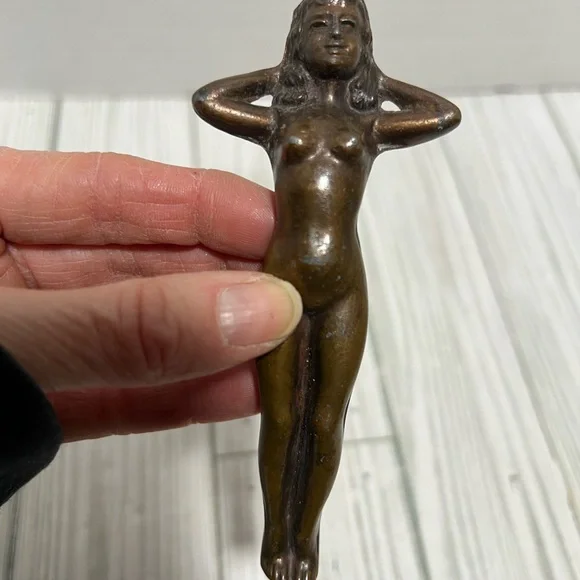 Brass Lady Bottle Opener Women Figure Club Table Decor - Picture 2 of 5